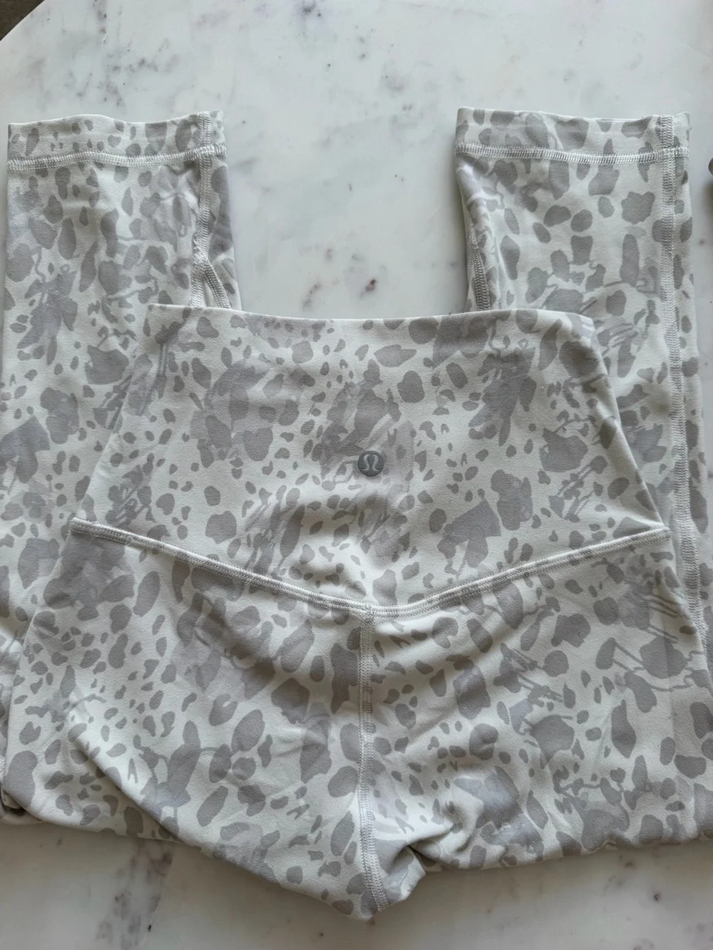 lululemon athletica Light Gray Leopard-Print High-Rise Cropped Leggings